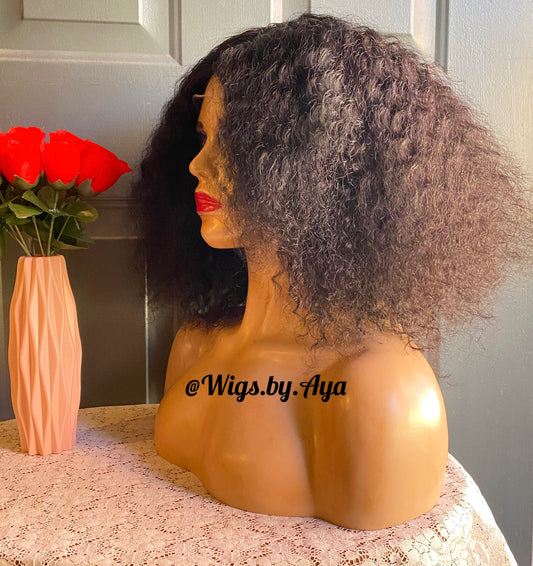 Deep wave human hair wig.
