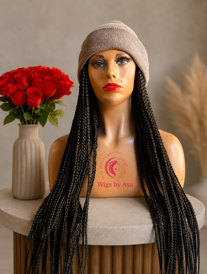 Beanie Hat braided wig.