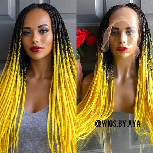 2 Tone full lace knotless braided wig.
