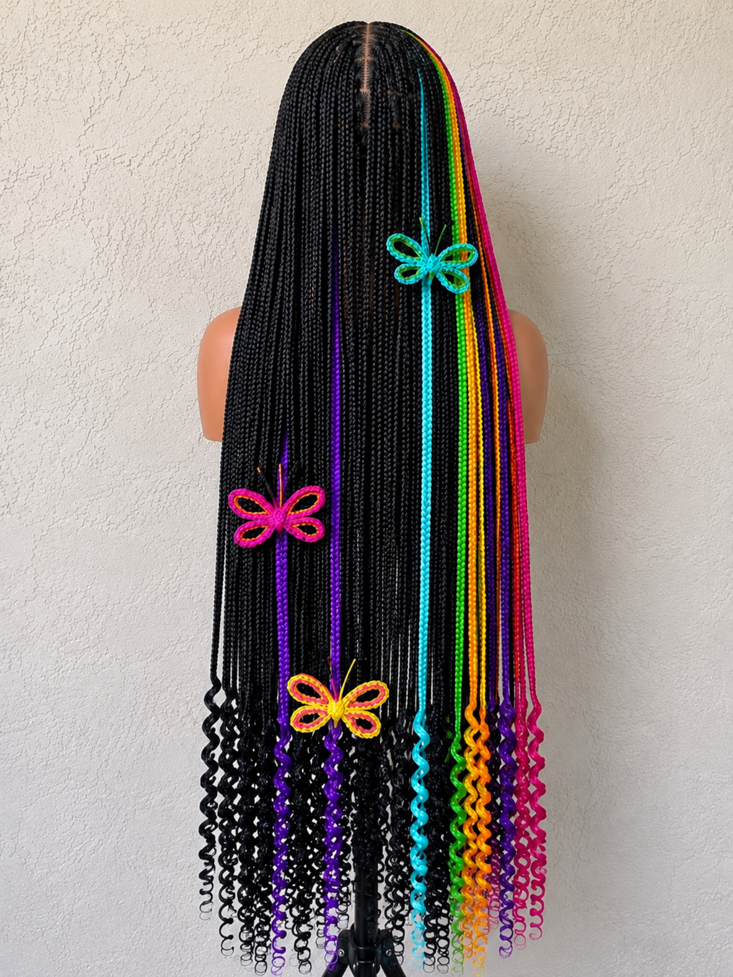 30-inch Luxury Full Lace Braided Wig with 3D Butterfly Braided Design, made with Full lace Human Hair.