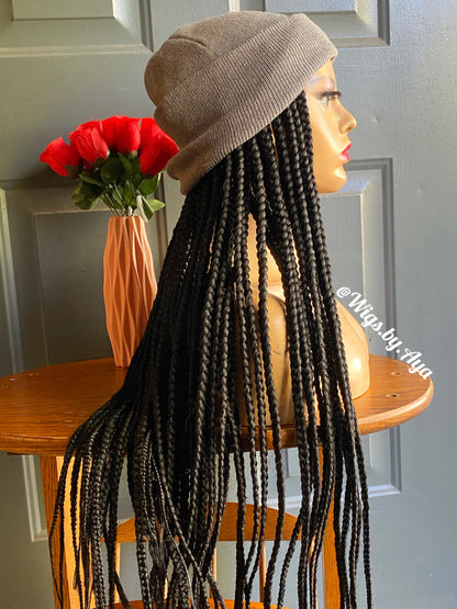 Beanie Hat braided wig.