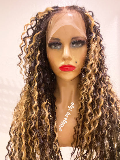 Full lace human hair boho braids.