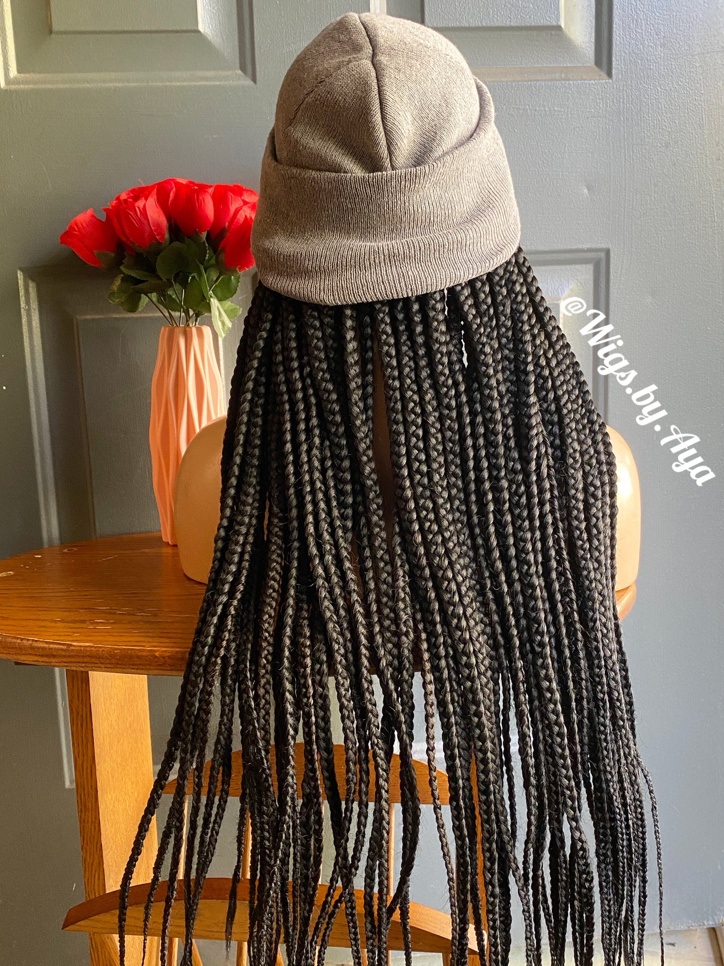 Beanie Hat braided wig.