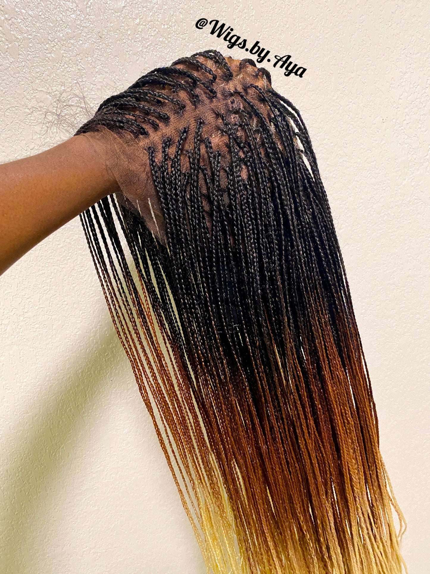 Full lace 3-tone small knotless braided wig.