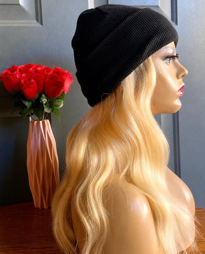 Beanie Hat human hair wig.