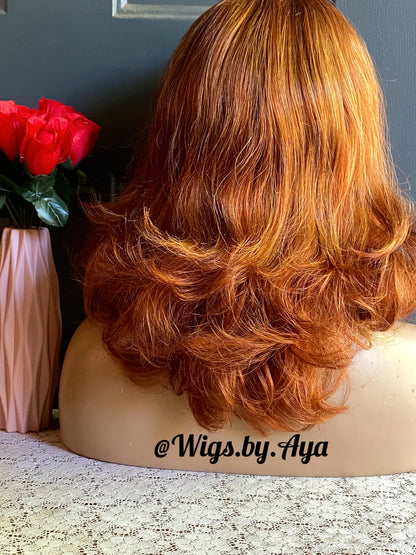 Short Bob human hair wig with bangs.