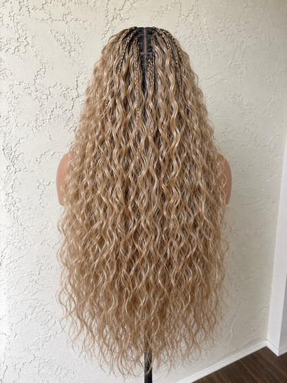 Full lace human hair Boho braided wig.  Fashion Accessories, Hair Extensions & Wigs, Brazilian Virgin Human Hair Full Lace Wigs, Brazilian Virgin Wigs.
