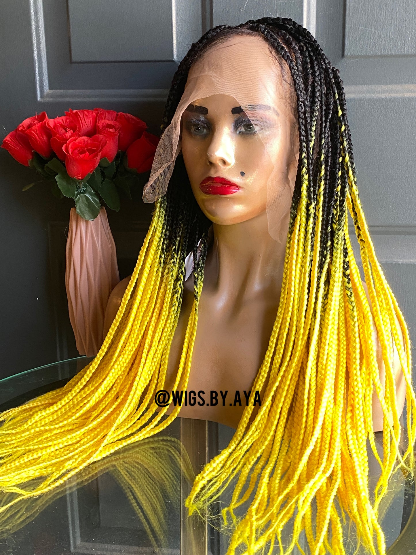 2 Tone full lace knotless braided wig.