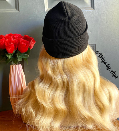 Beanie Hat human hair wig.