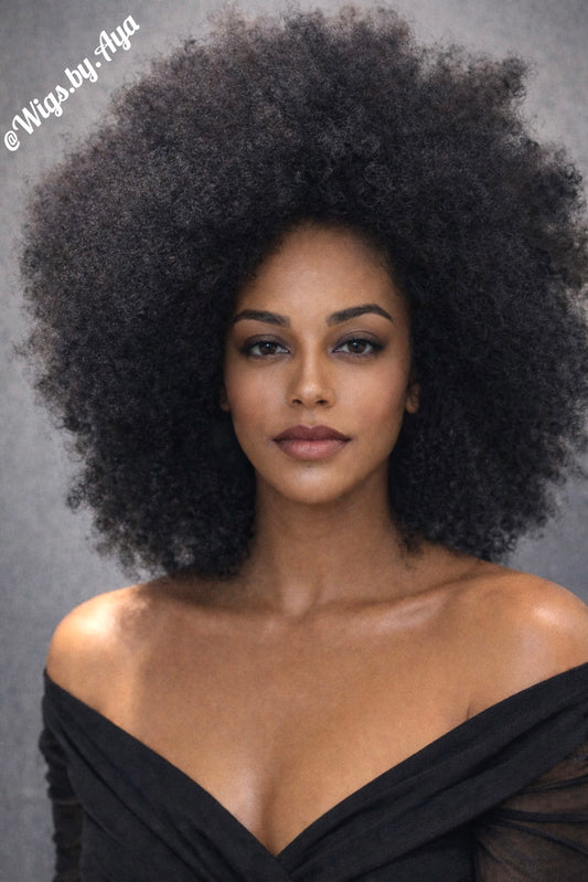 Mongolian Afro Human hair wig.