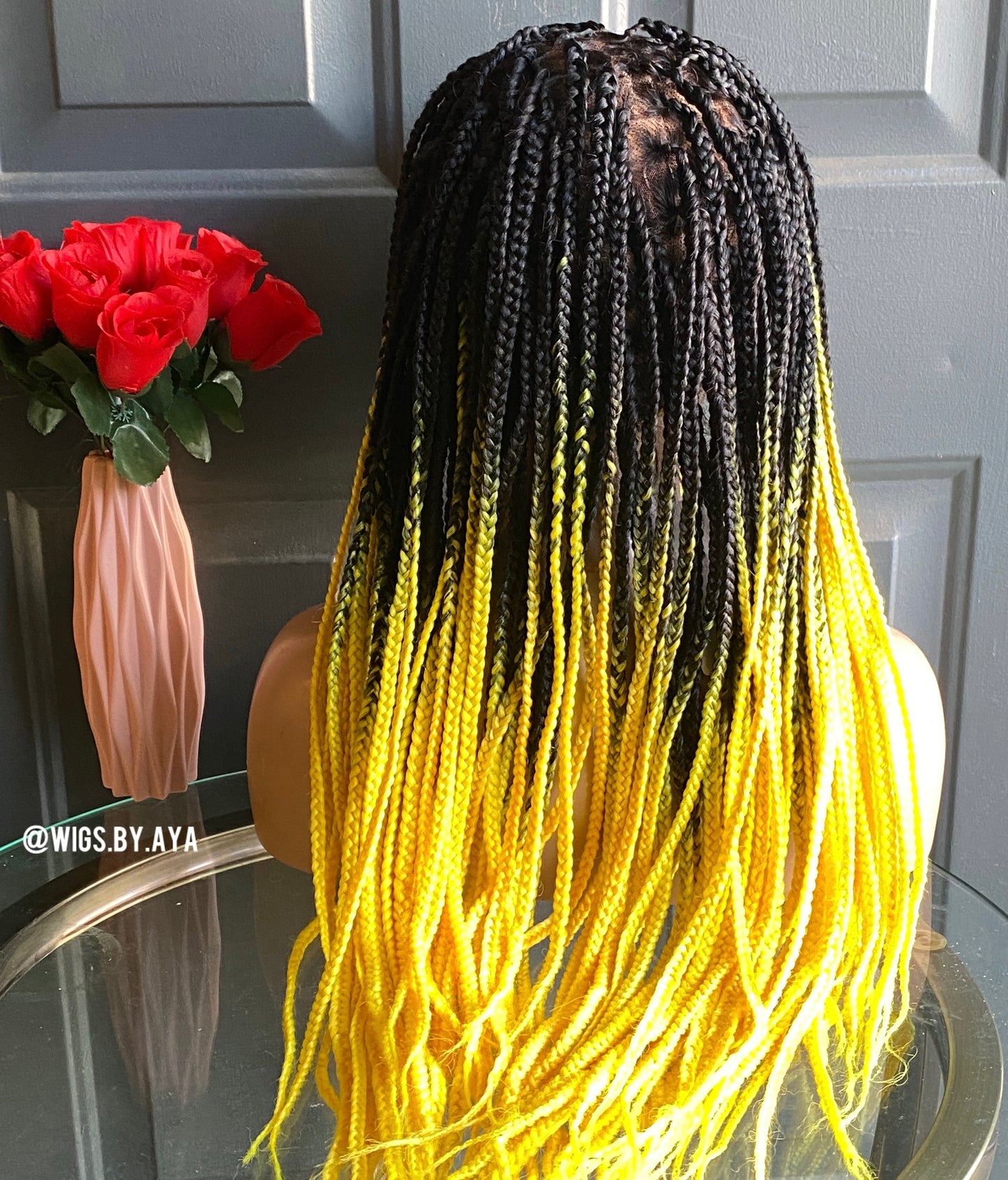2 Tone full lace knotless braided wig.