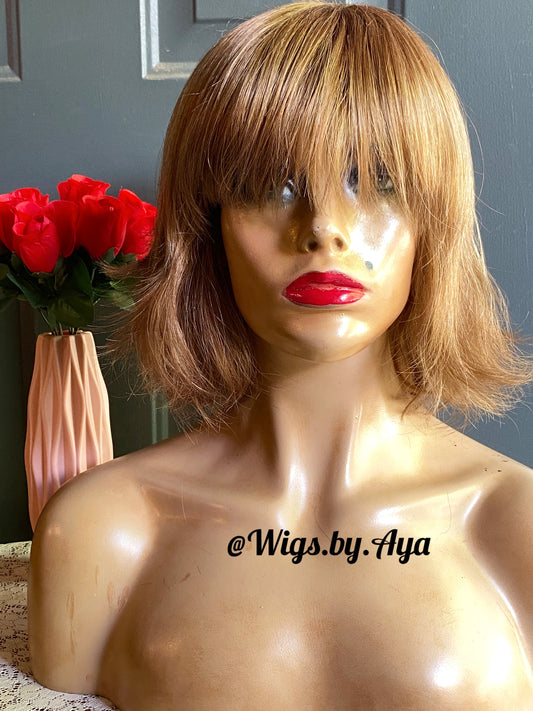 Short Bob human hair wig.