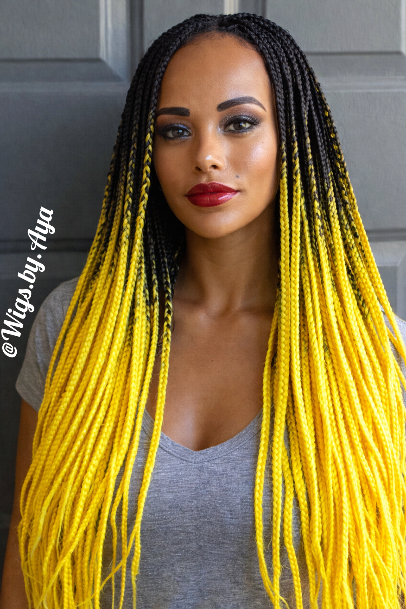 2 Tone full lace knotless braided wig.