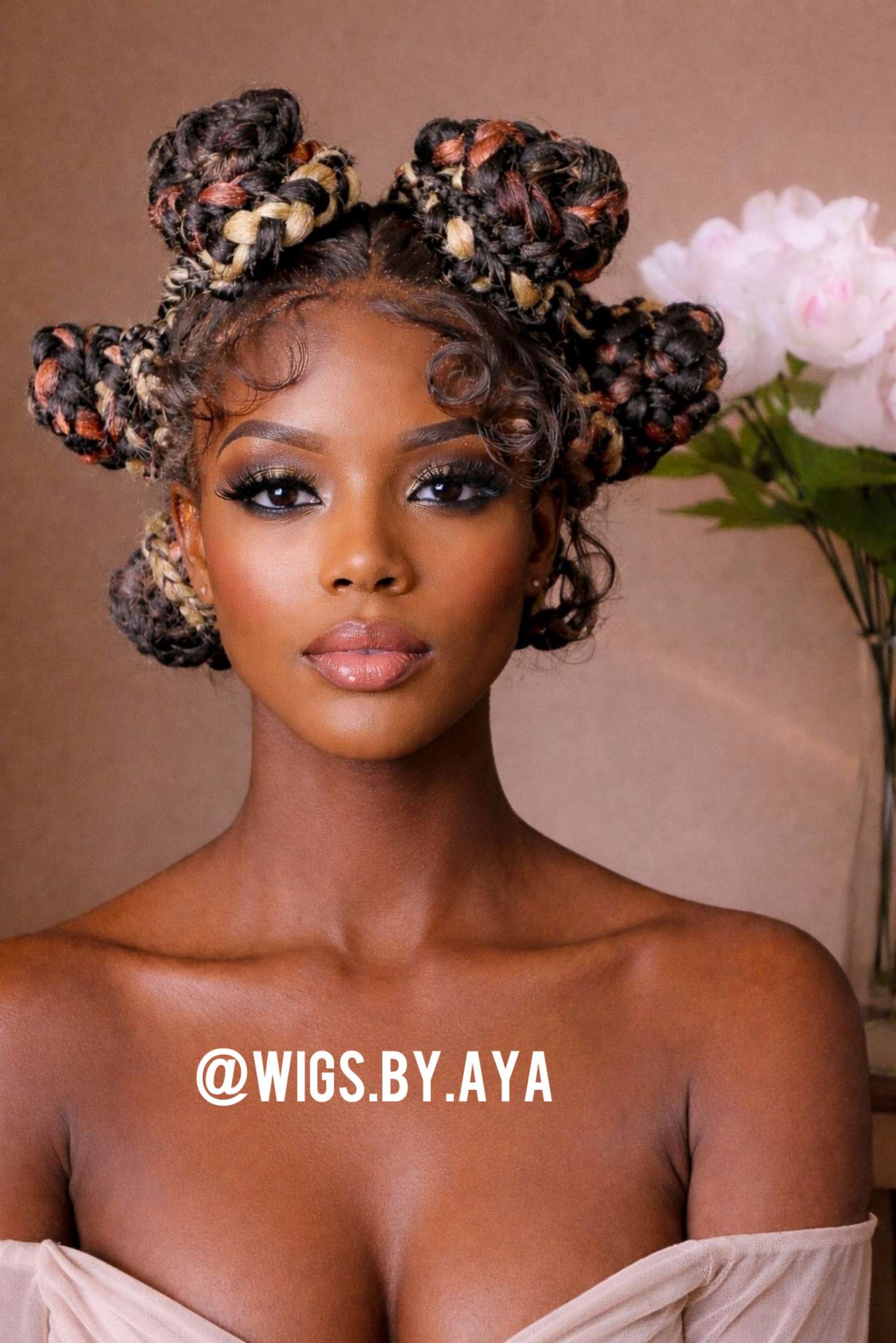 Full lace Bantu Knots braided wig.