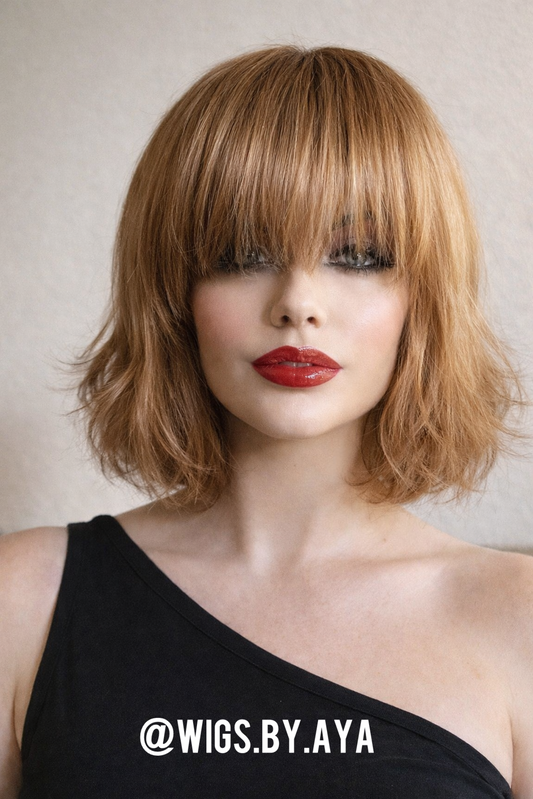 Short Bob human hair wig.