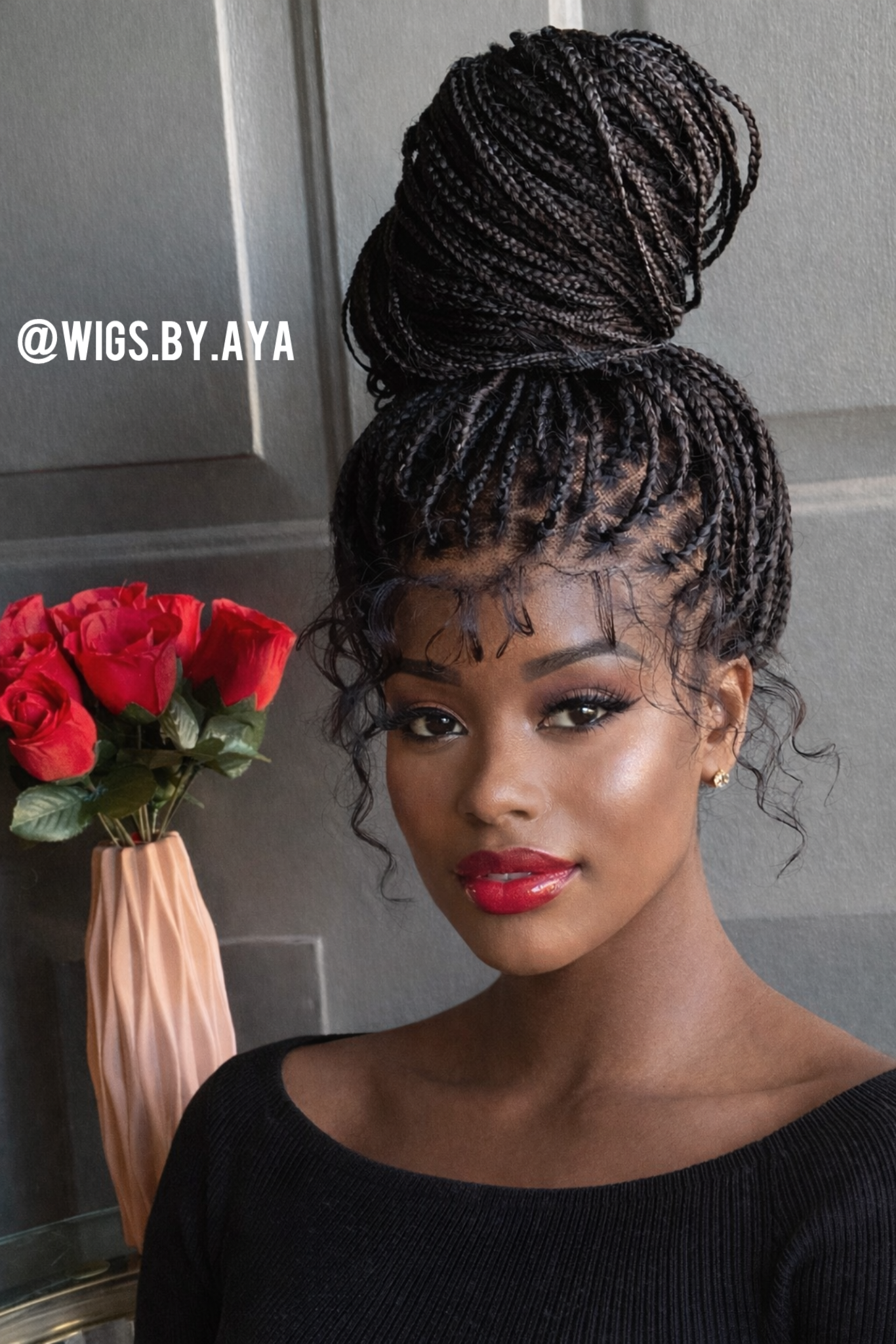 Full lace small knotless braided wig.