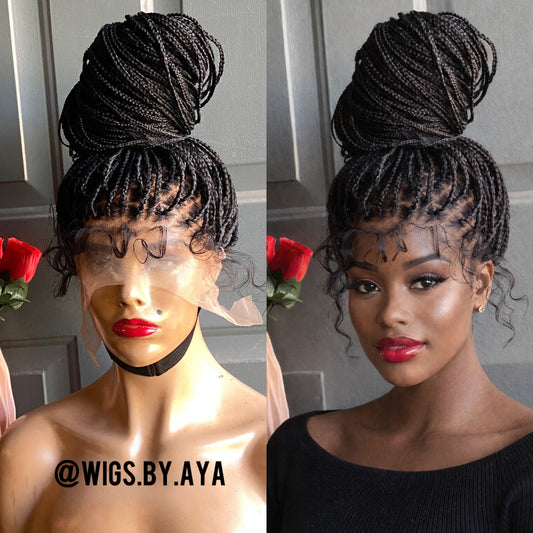 Full lace small knotless braided wig.
