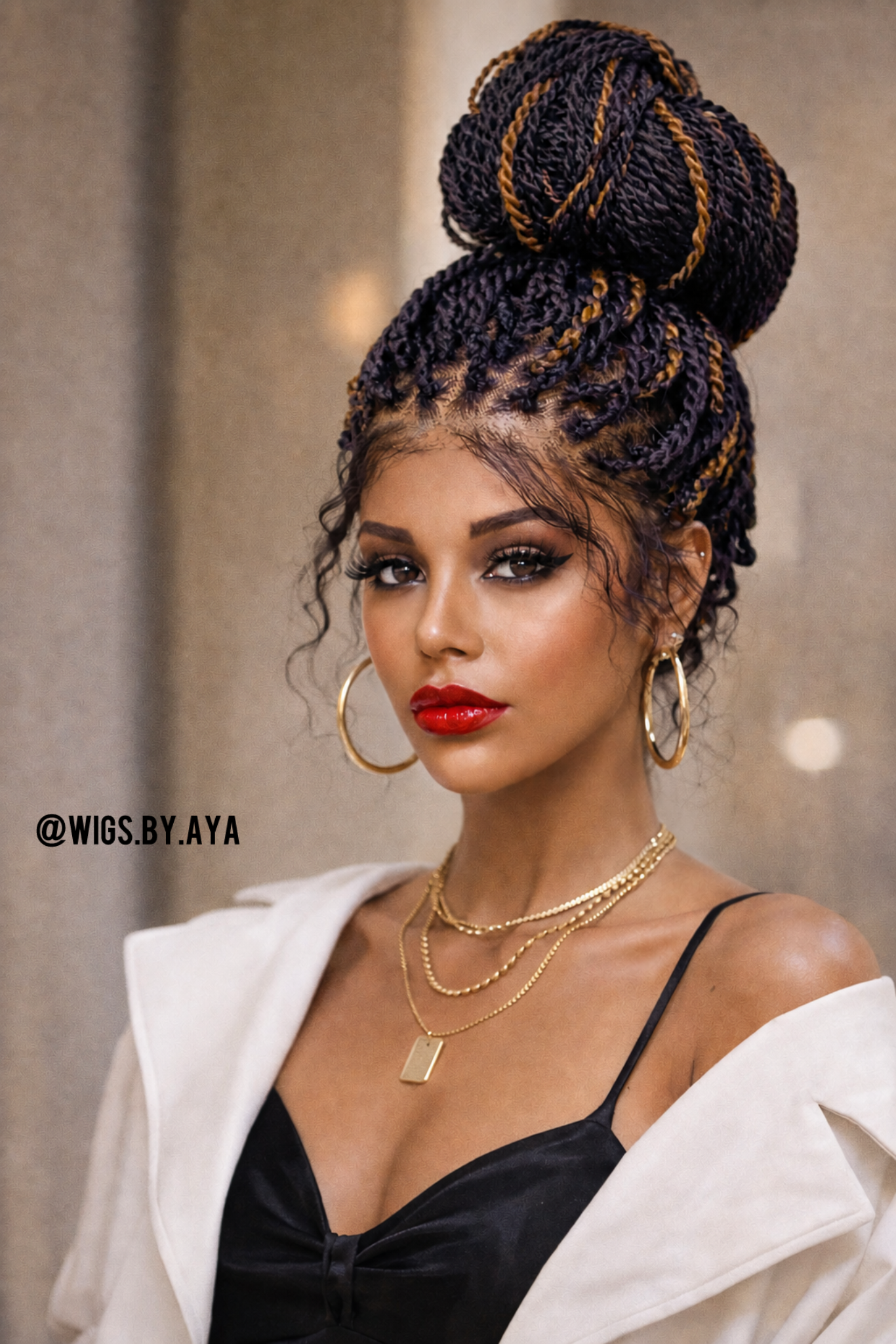 Full lace Senegalese Twists braided wig.