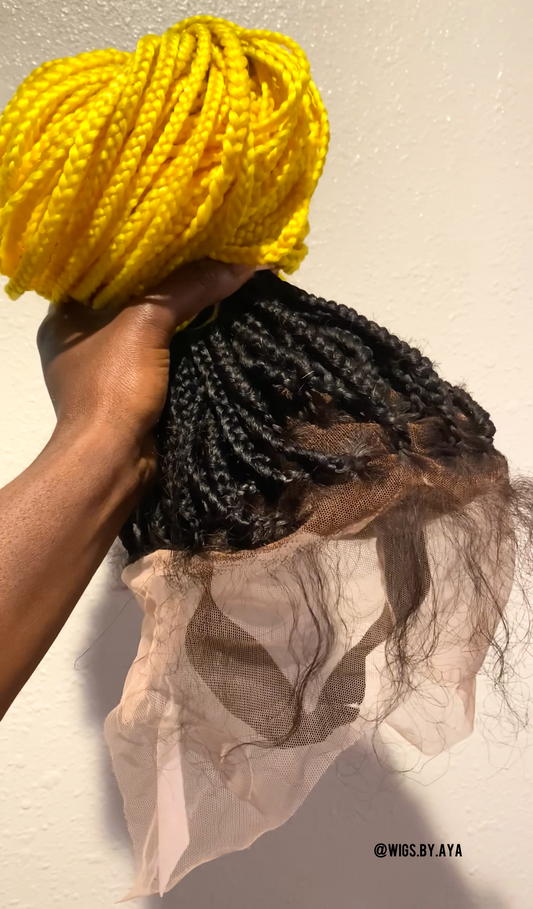 2 Tone full lace knotless braided wig.