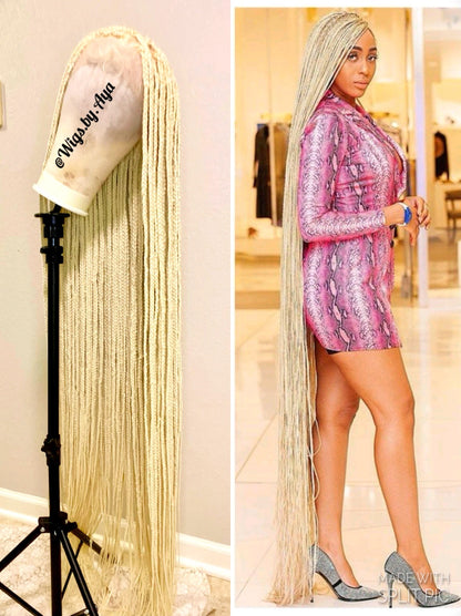 50" inches Full Lace knotless braided wig.
