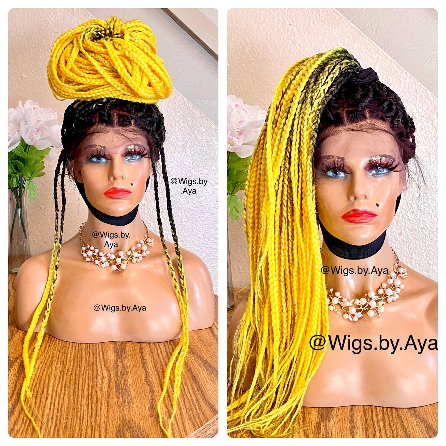 2 Tone full lace braided wig.