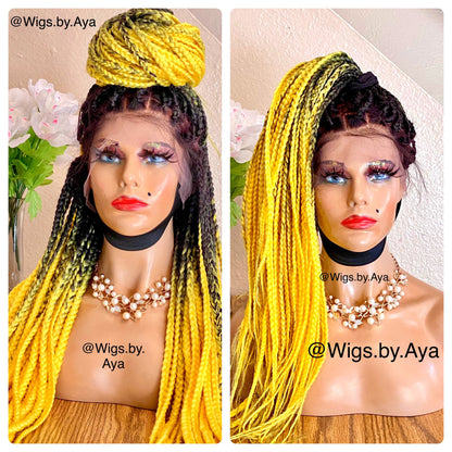 2 Tone full lace braided wig.