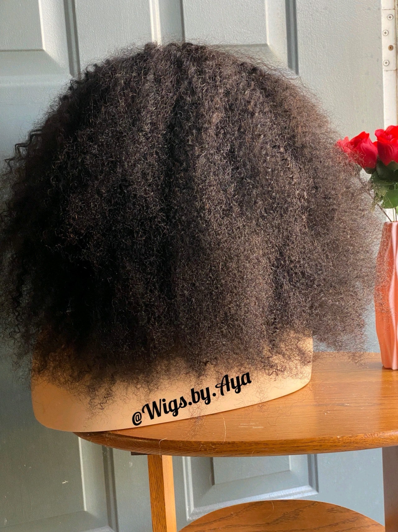 Kinky curly Human hair wig.