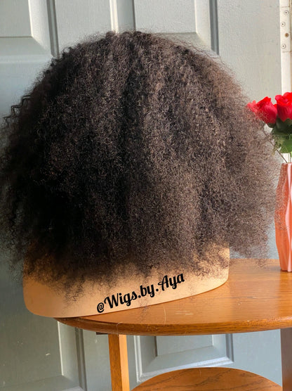 Kinky curly Human hair wig.