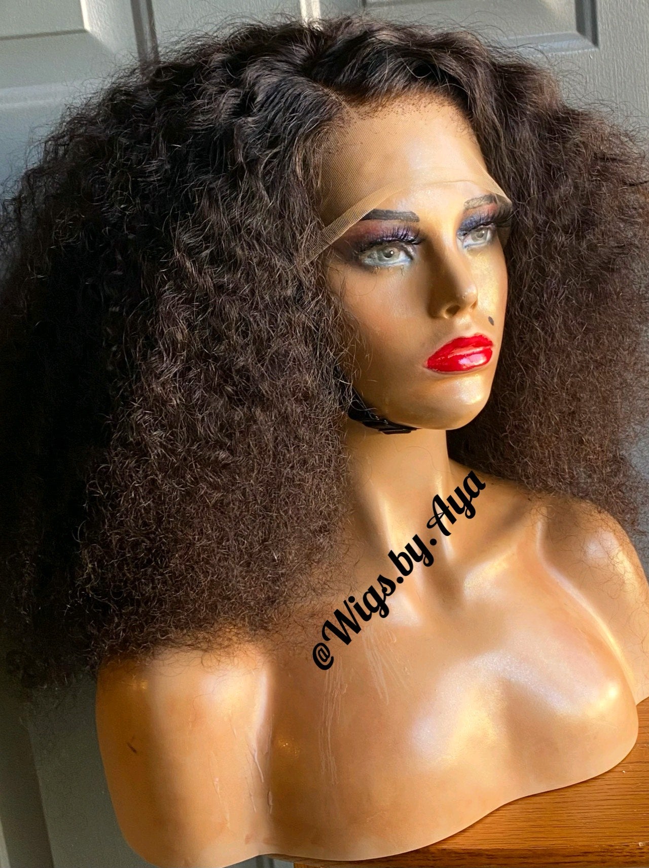 Kinky curly Human hair wig.