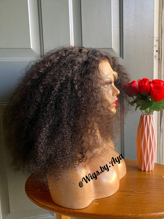 Kinky curly Human hair wig.