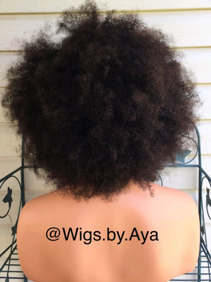 Mongolian Afro Human hair wig.
