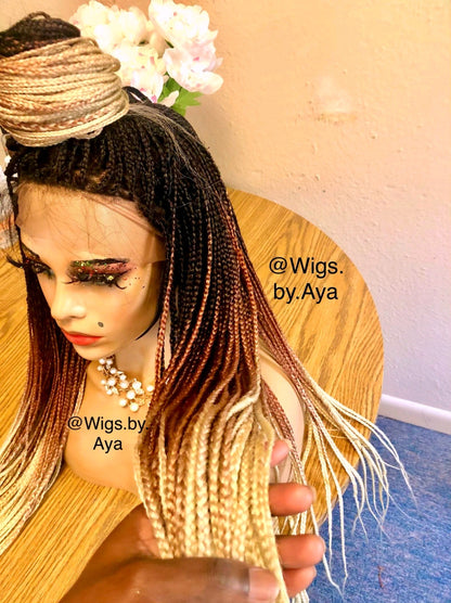 Full lace small knotless braided wig.