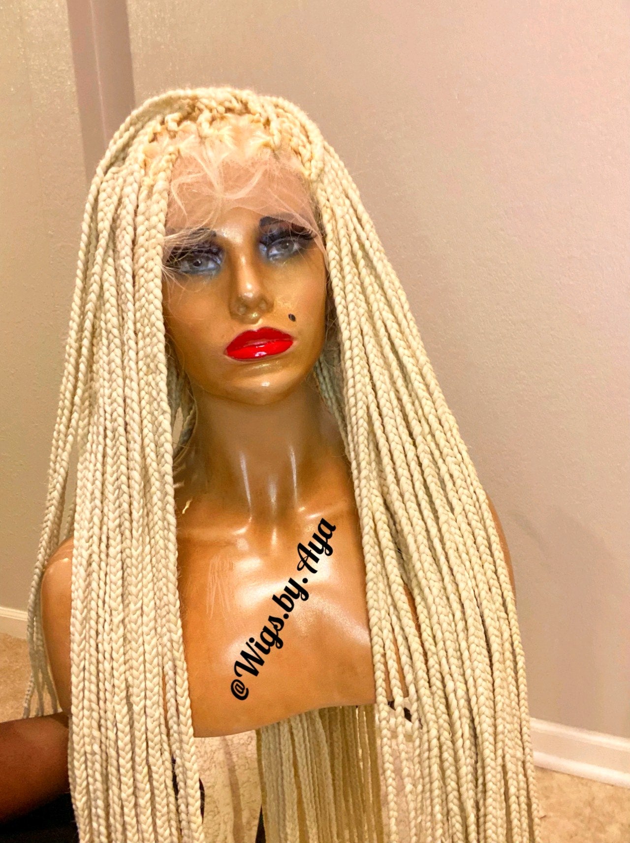 26" inches 613 Blonde full lace braided wig.