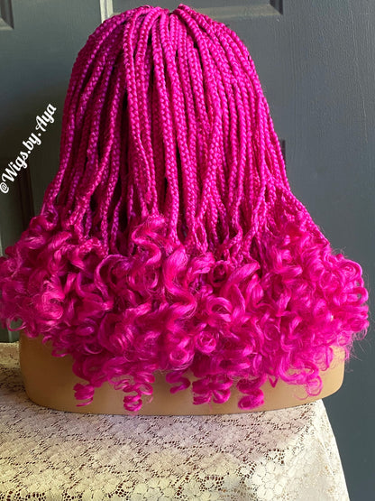 Frontal curly braided wig.