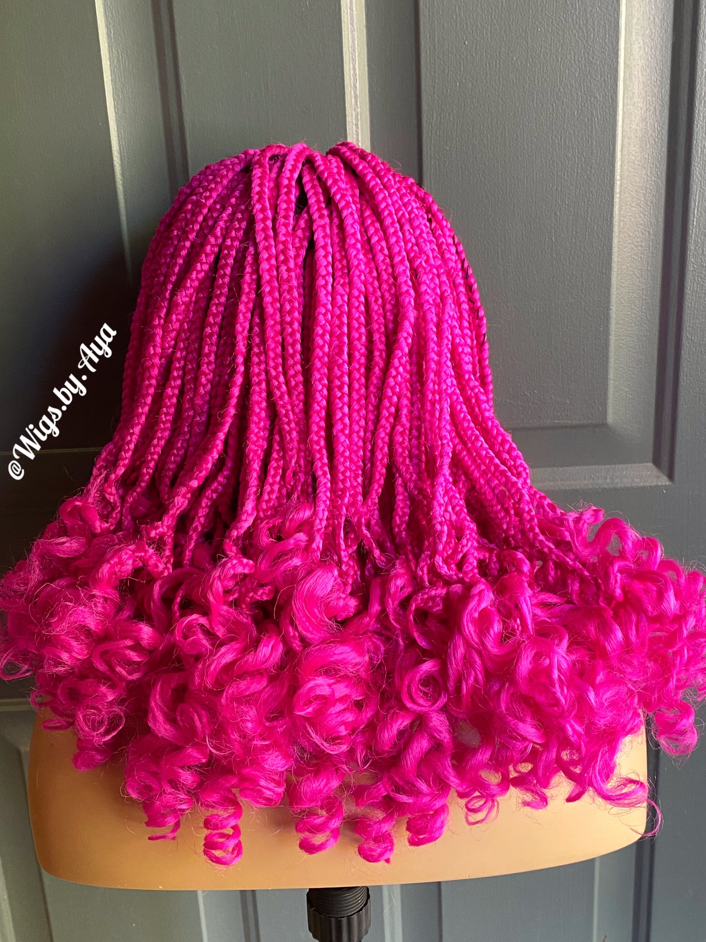 Frontal curly braided wig.
