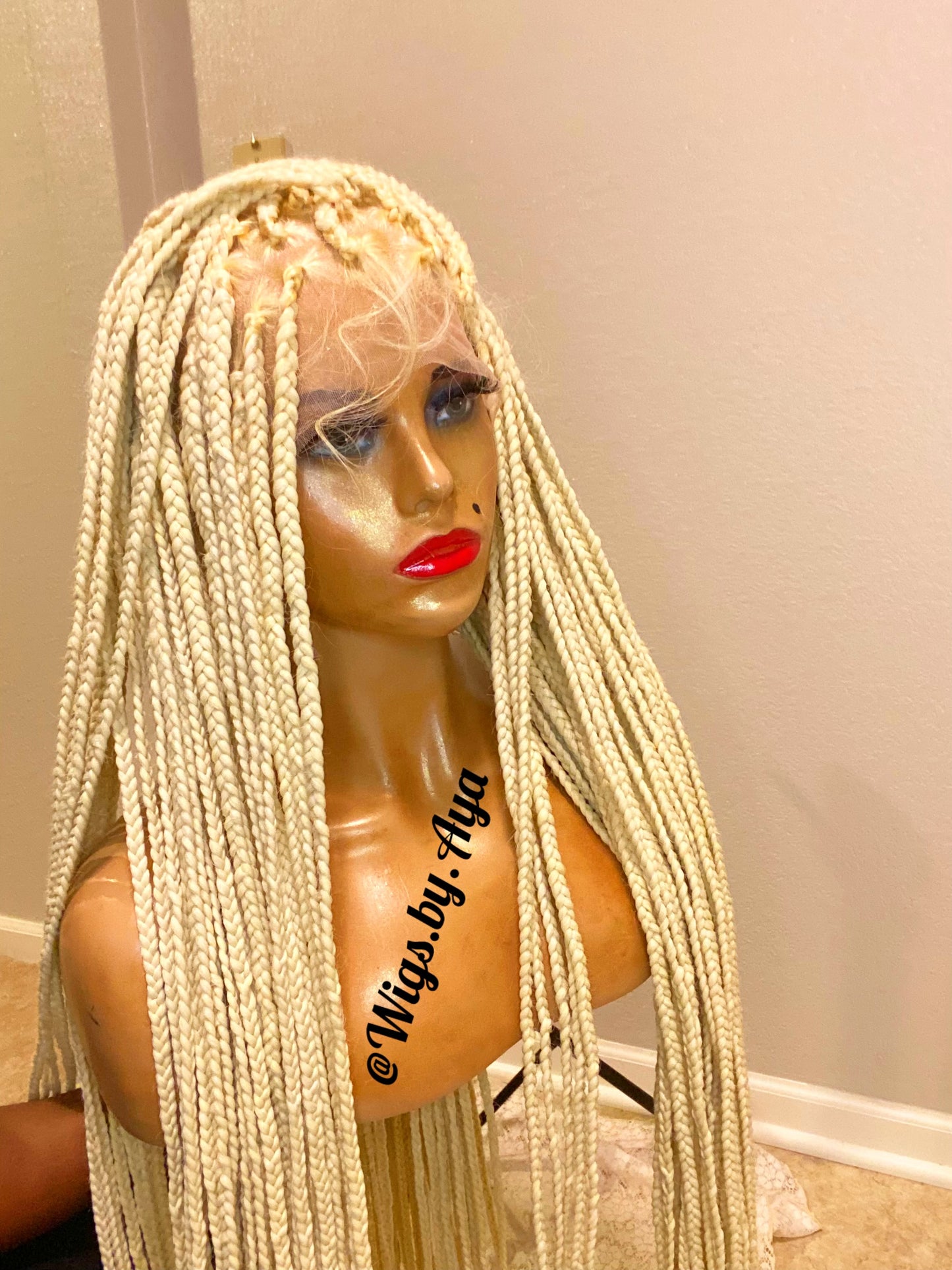 26" inches 613 Blonde full lace braided wig.