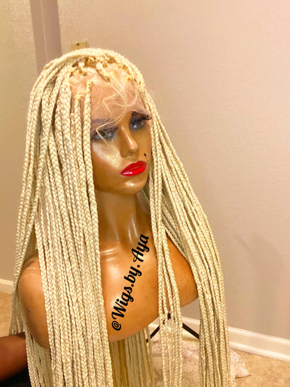 26" inches 613 Blonde full lace braided wig.