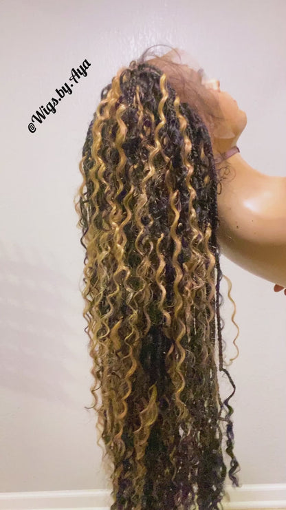 Full lace human hair boho braids.