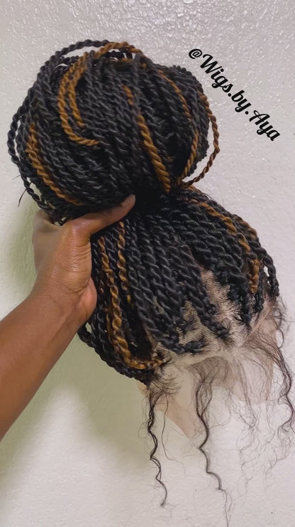 Full lace Senegalese Twists braided wig.