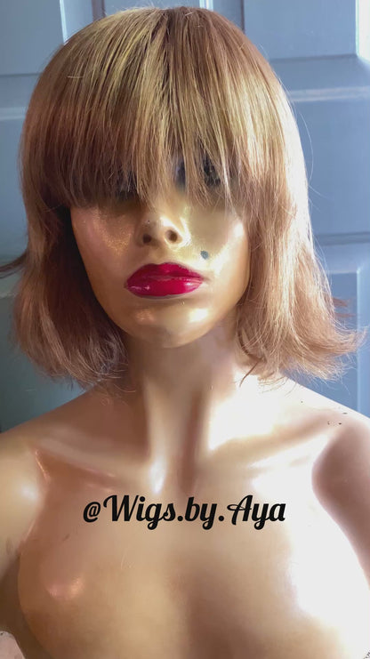 Short Bob human hair wig.