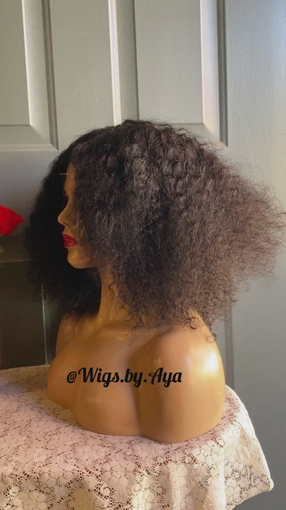 Deep wave human hair wig.