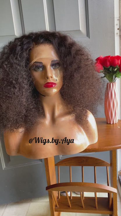 Kinky curly Human hair wig.
