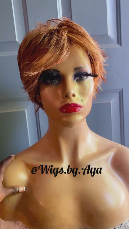 Pixie Cut human hair wig.