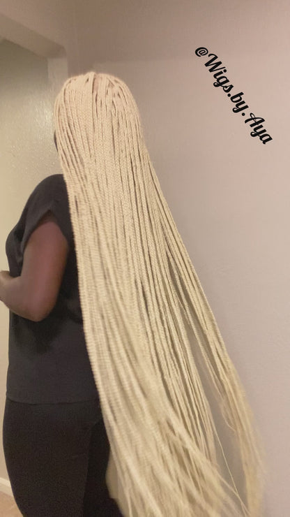50" inches Full Lace knotless braided wig.